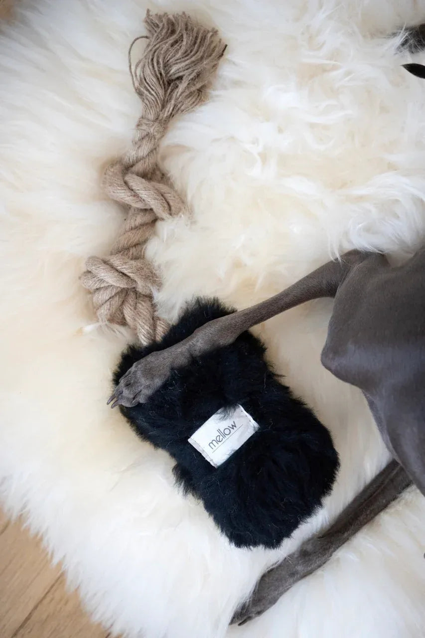 Square or Rectangular Natural Sheepskin Pet Mat - White